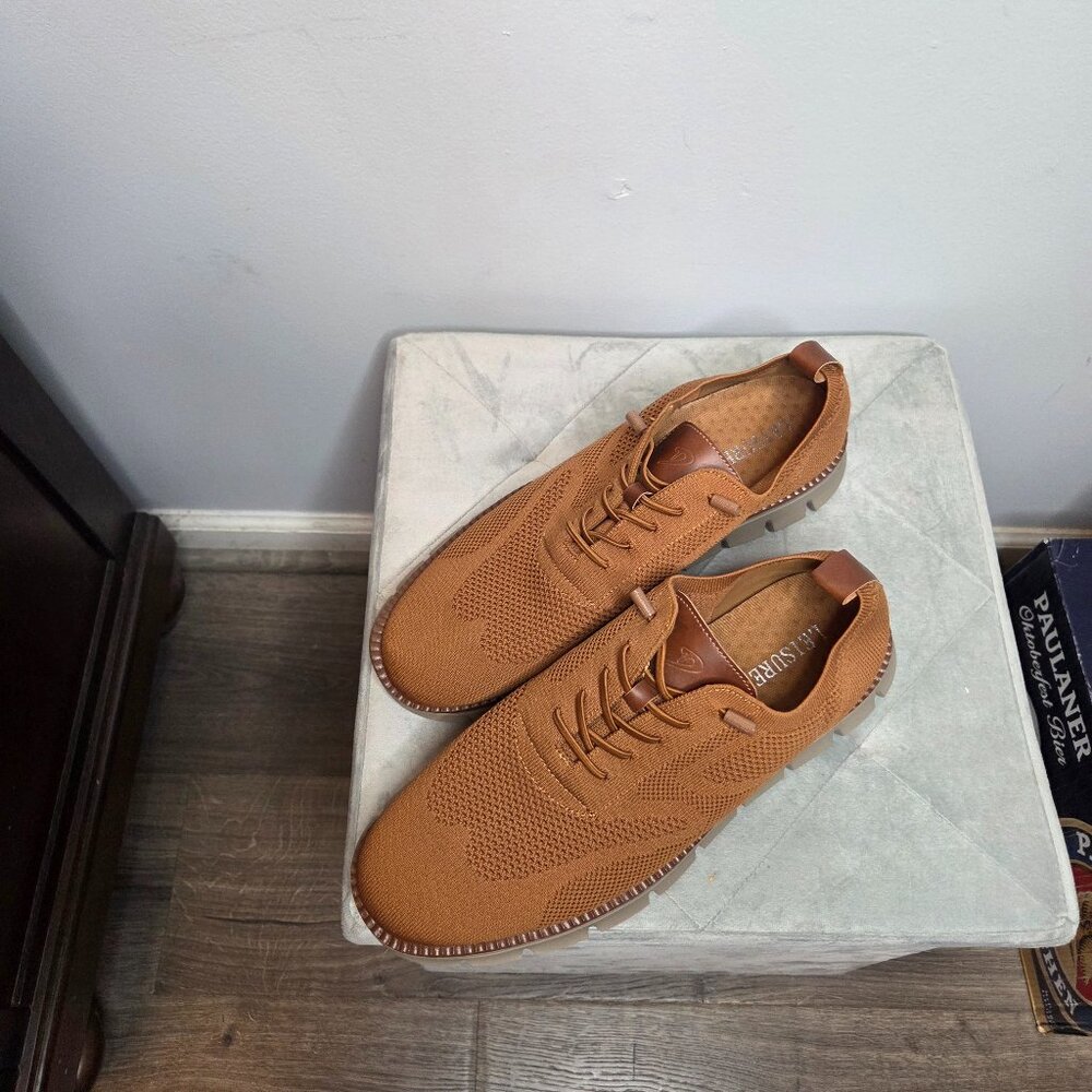 Wearbreeze Men's Brown Knit Casual Sneakers Lightweight, Breathable, Size 13‎